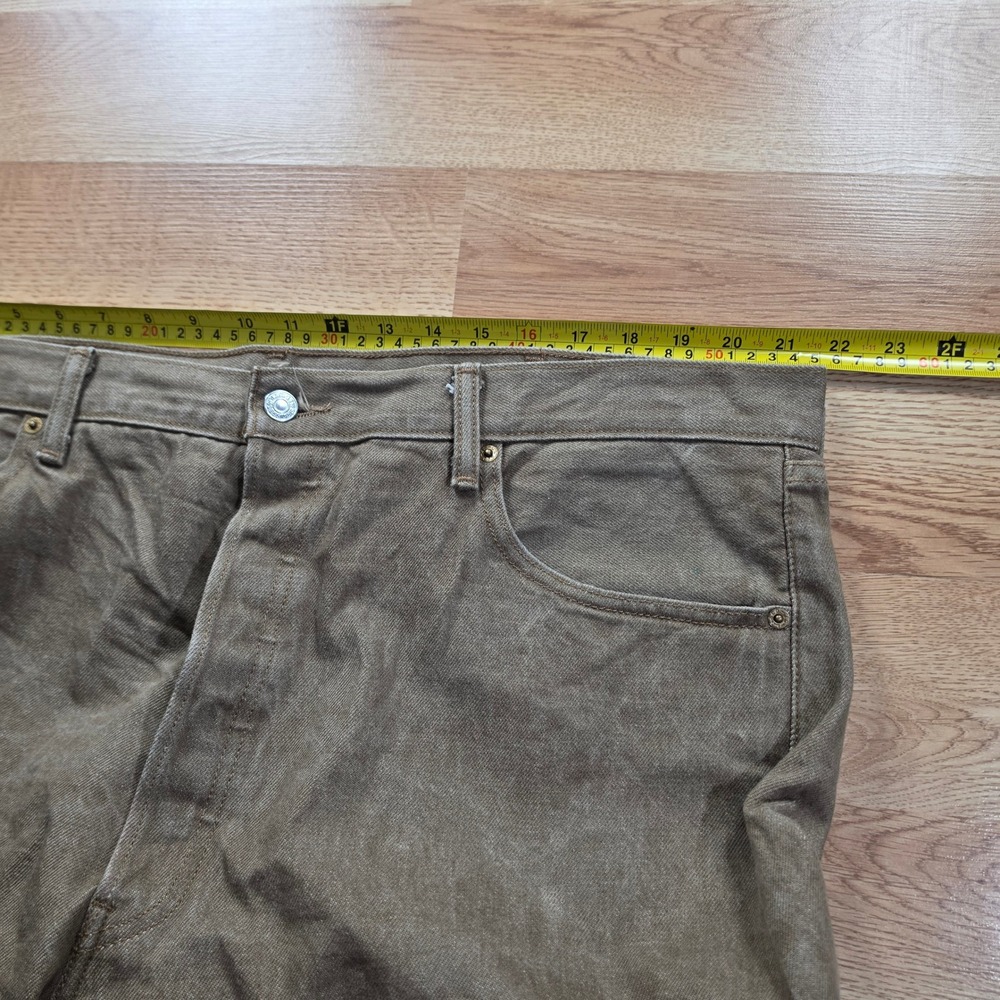 Levi's 501 Original Fit Jeans Men 42x32 Olive Brown Straight Leg Button Fly - Picture 6 of 9